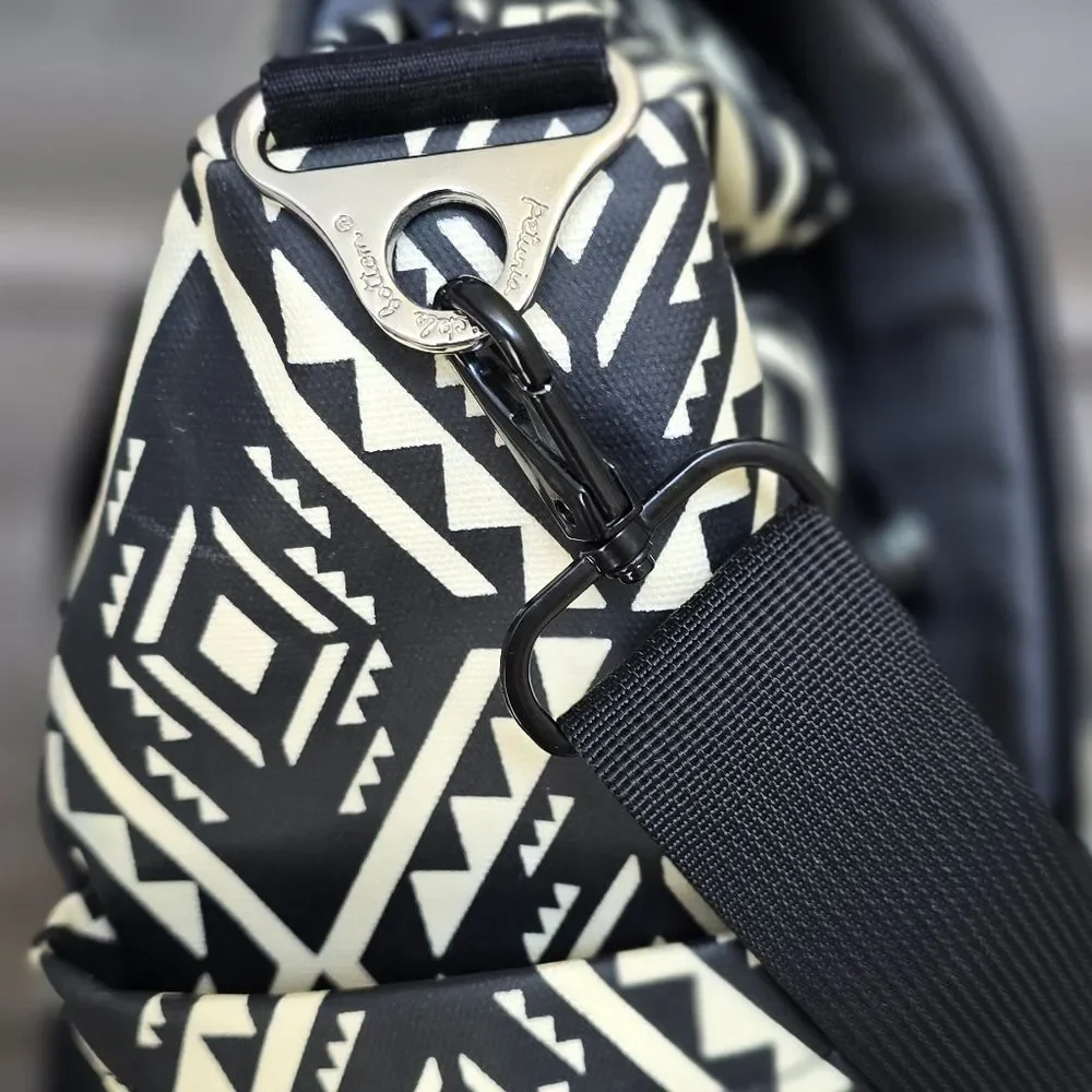 Petunia Pickle bottom diaper bag, geometric design, backpack & shoulder straps